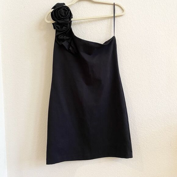 Kut From The Kloth Womens One Shoulder Mini Dress Large Black Knit - Picture 1 of 9